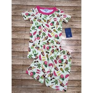 Magnolia Baby Aloha Hawaiian Themed Shorts Pajama Set Girls Size 5 NEW